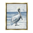 thumbnail image 1 of Stupell Industries Rustic Plank Pattern Pelican Animals & Insects Painting Gold Floater Framed Canvas Art Print Wall Art, 25 x 31, 1 of 10