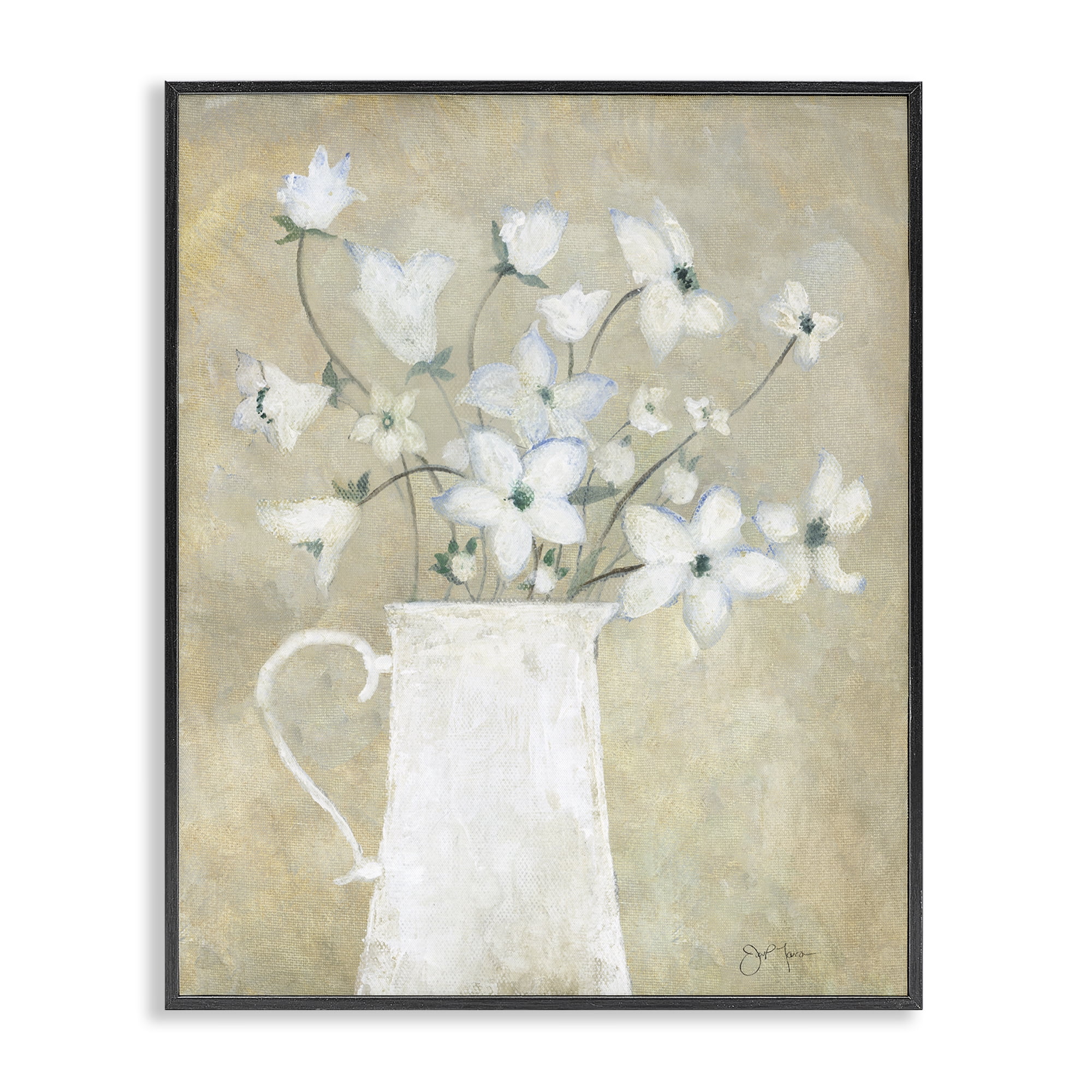 Stupell Industries Rustic Pottery Bouquet Plants & Flowers Painting Black Framed Art Print Wall Art, 11 x 14