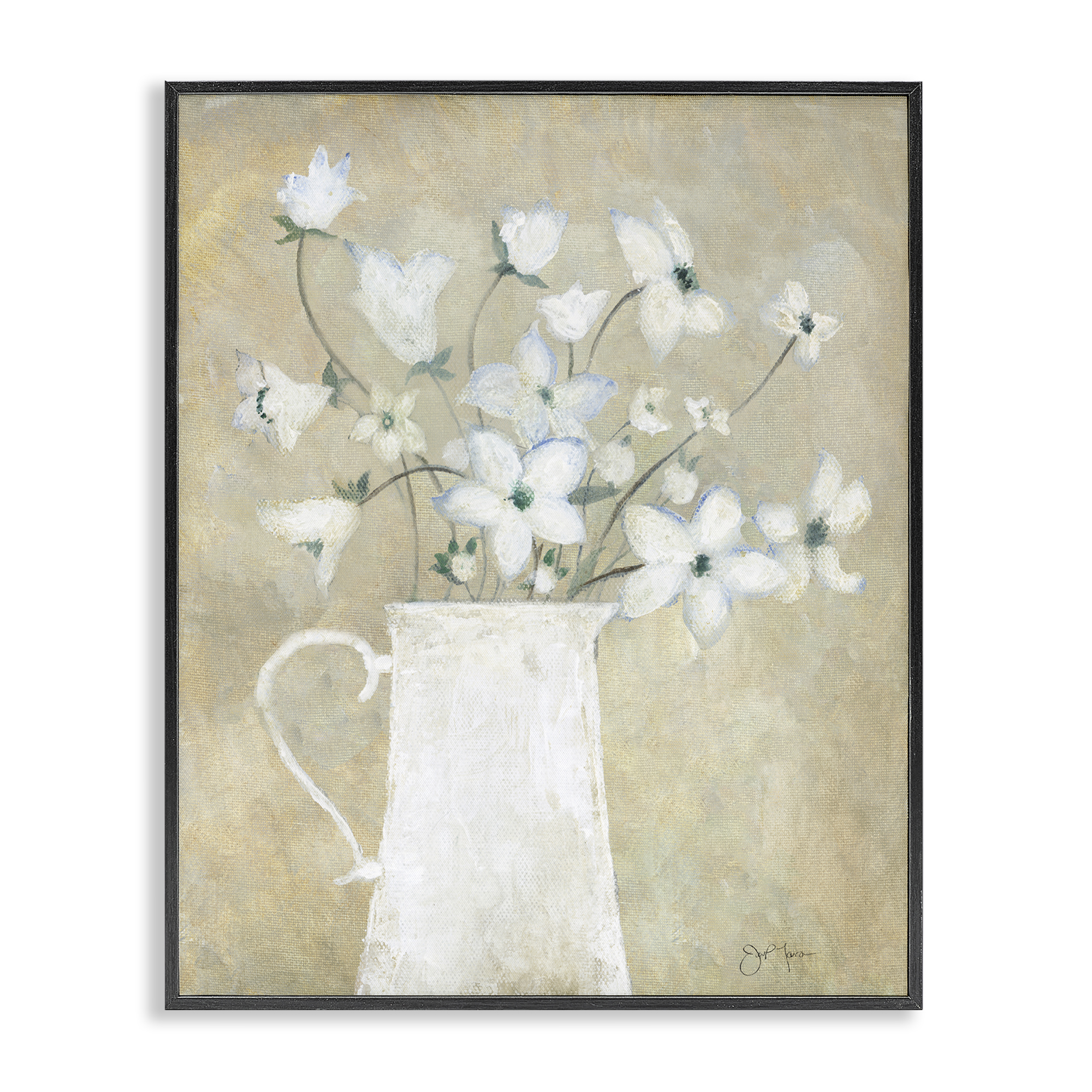 Stupell Industries Rustic Pottery Bouquet Plants & Flowers Painting Black Framed Art Print Wall Art, 24 x 30