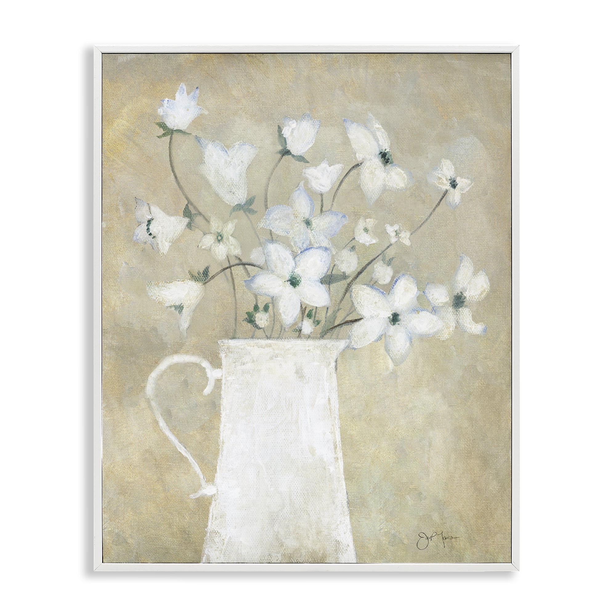 Stupell Industries Rustic Pottery Bouquet Plants & Flowers Painting White Framed Art Print Wall Art, 16 x 20