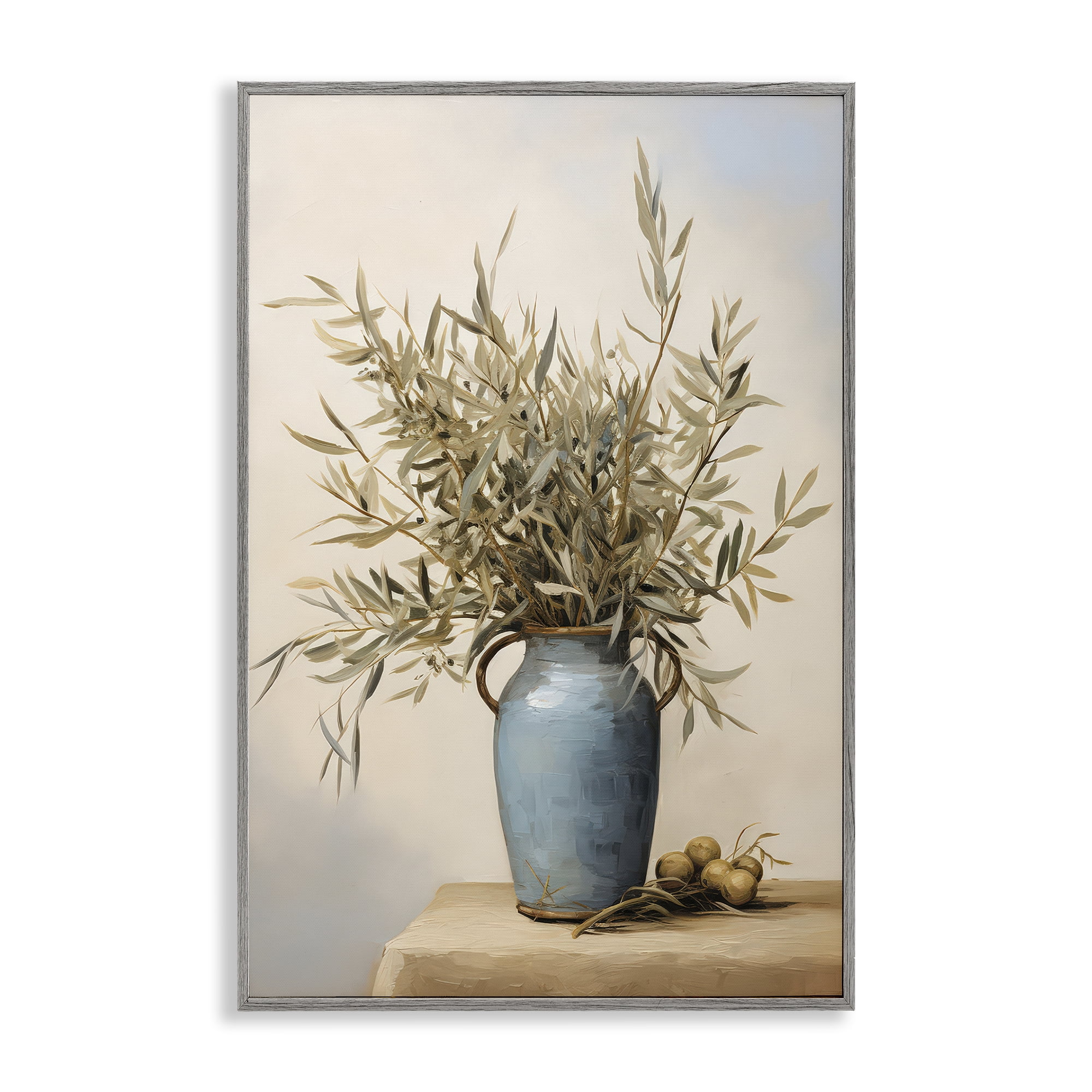 Stupell Industries Rustic Pottery Plant Plants & Flowers Painting Gray Framed Art Print Wall Art, 20 x 30