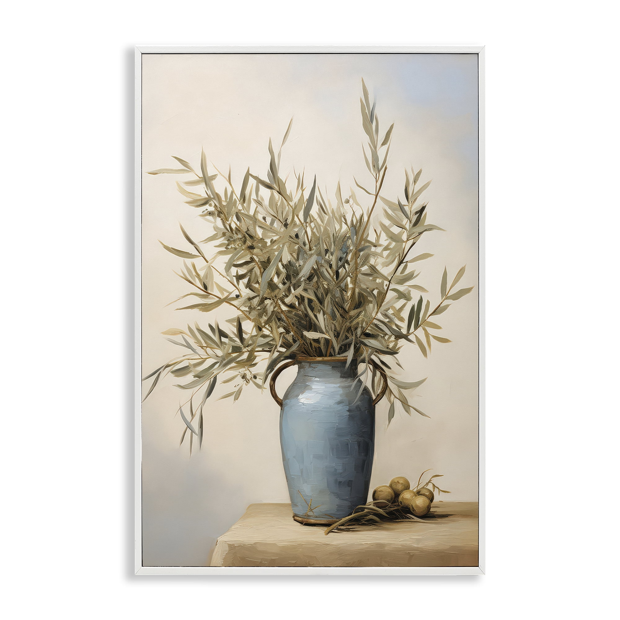 Stupell Industries Rustic Pottery Plant Plants & Flowers Painting White Framed Art Print Wall Art, 12 x 18