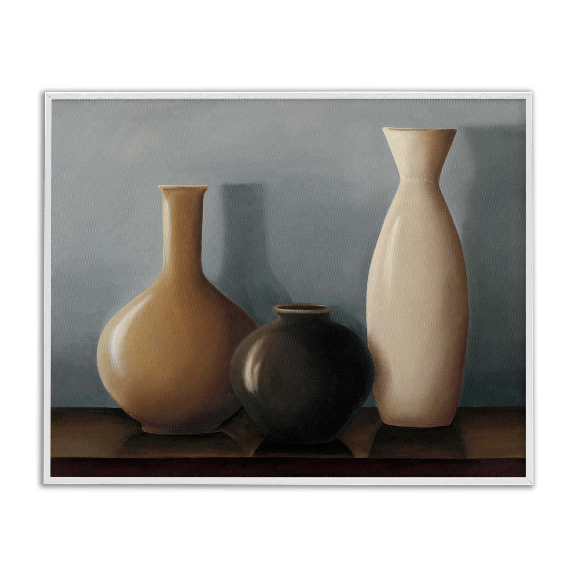 Stupell Industries Rustic Pottery Still Life Furniture Painting White Framed Art Print Wall Art, 30 x 24