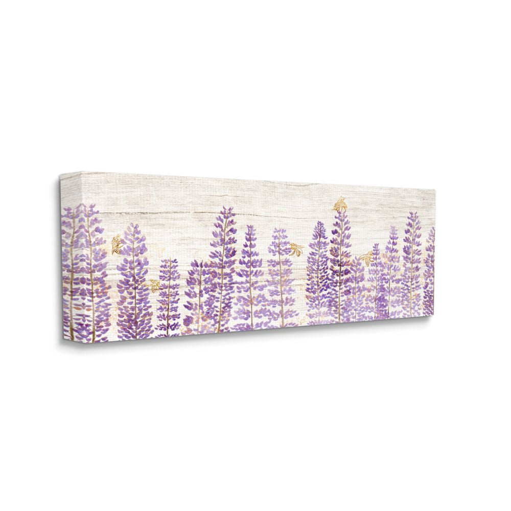 Stupell Industries Rustic Purple Lilac Florals and Honey Bees Canvas Wall Art Design by Ziwei Li