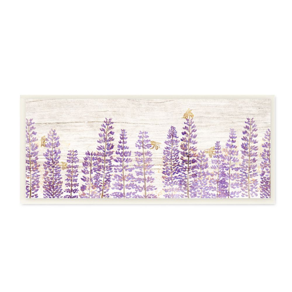 Stupell Industries Rustic Purple Lilac Florals and Honey Bees Wall Plaque Design by Ziwei Li