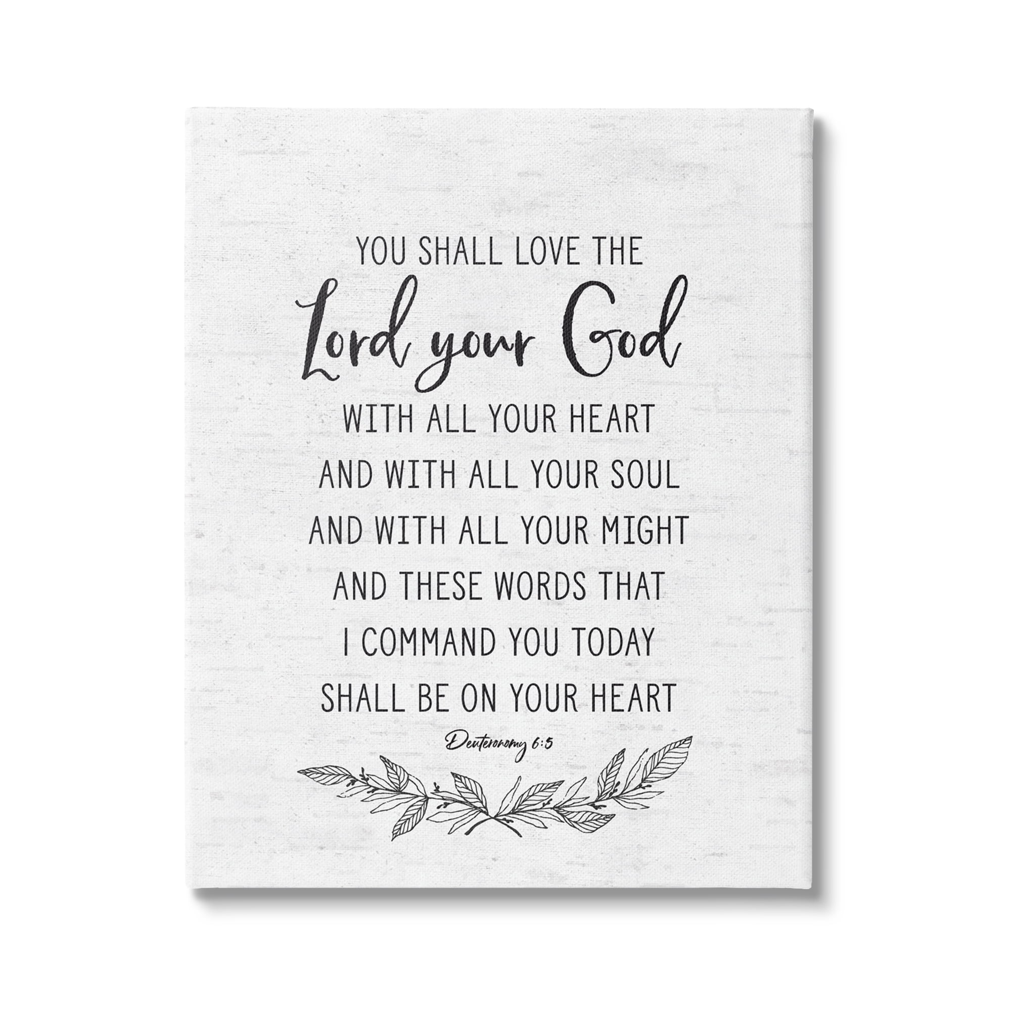 Stupell Industries Rustic Religious Scripture Verse White Grain Pattern Graphic Art Gallery Wrapped Canvas Print Wall Art, Design by Lettered and Lined