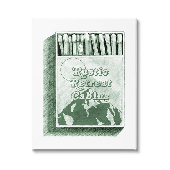 Stupell Industries Rustic Retreat Cabins Matchbook Landscape Painting Gallery Wrapped Canvas Print Wall Art