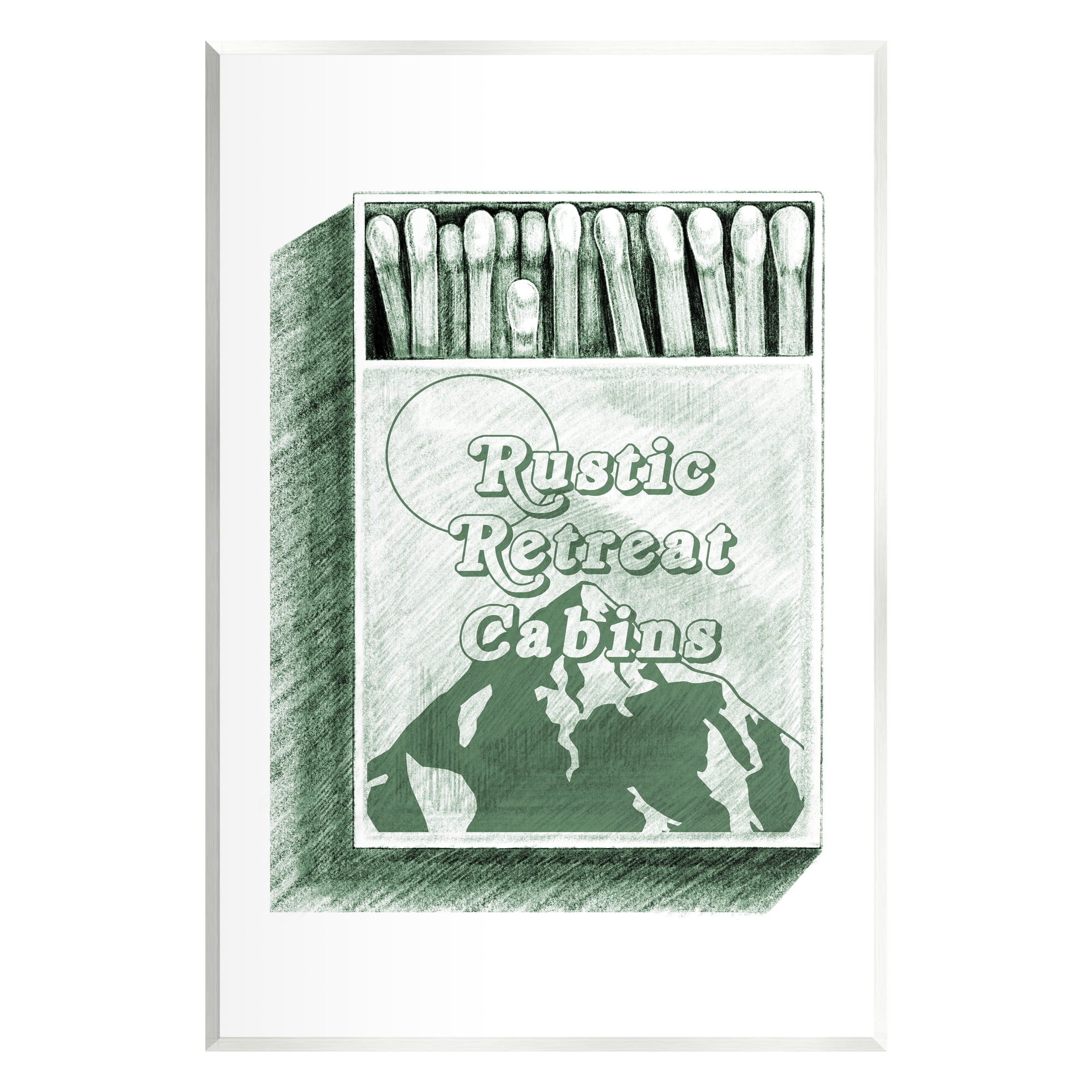 Rustic Green and White MDF Wall Plaque Art 10" x 15"