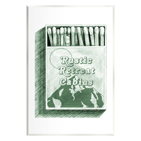 Stupell Industries Rustic Retreat Cabins Matchbook Landscape Painting Unframed Art Print Wall Art