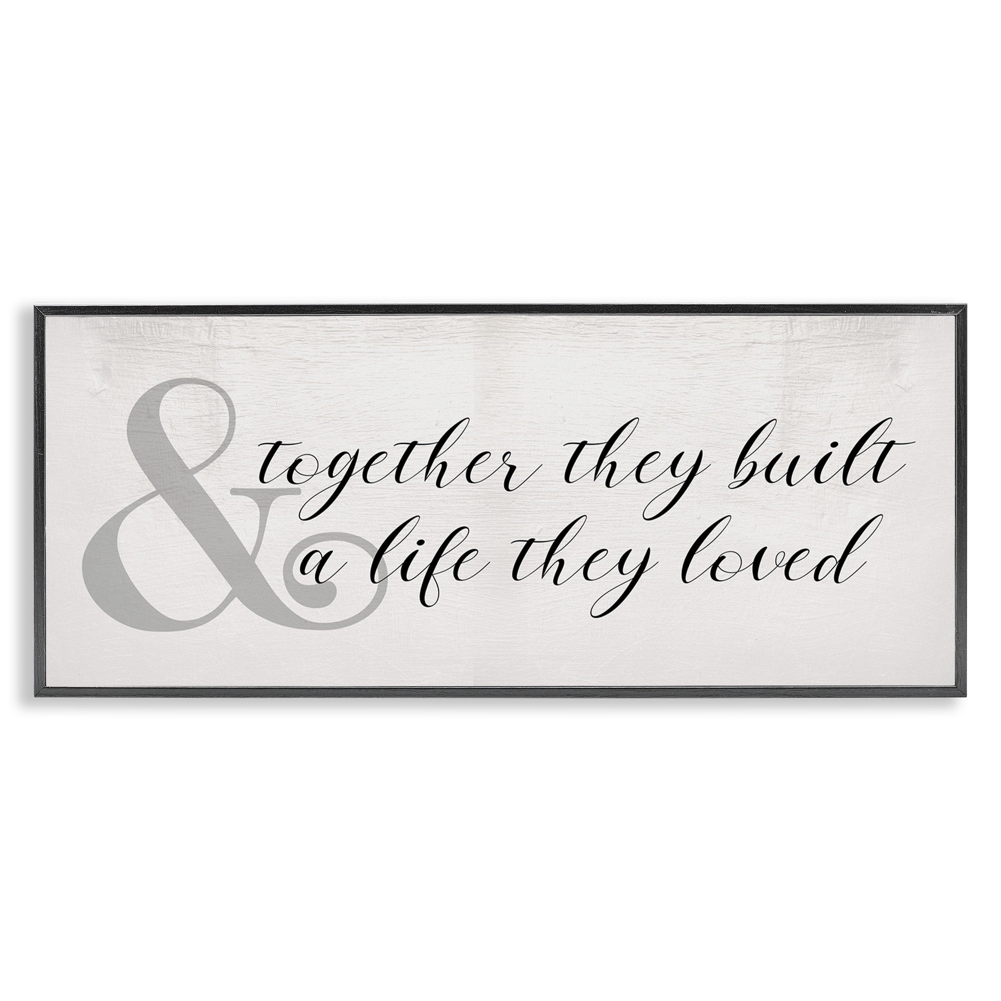 Stupell Industries Rustic Romance with Ampersand Typography Painting Black Framed Art Print Wall Art, 30 x 13
