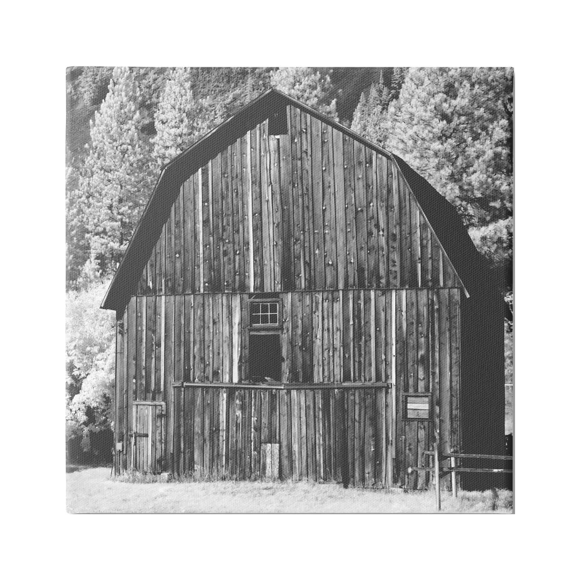 Stupell Industries Rustic Rural Barn Black & White Farm Photography Photograph Gallery Wrapped Canvas Print Wall Art, Design by Daphne Polselli