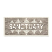 Stupell Industries Rustic Sanctuary Text with Paisley Country Pattern Wall Plaque by Daphne Polselli