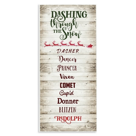 Stupell Industries Rustic Santa's Reindeer Holiday Painting Unframed Art Prints Wall Art, 7 x 17