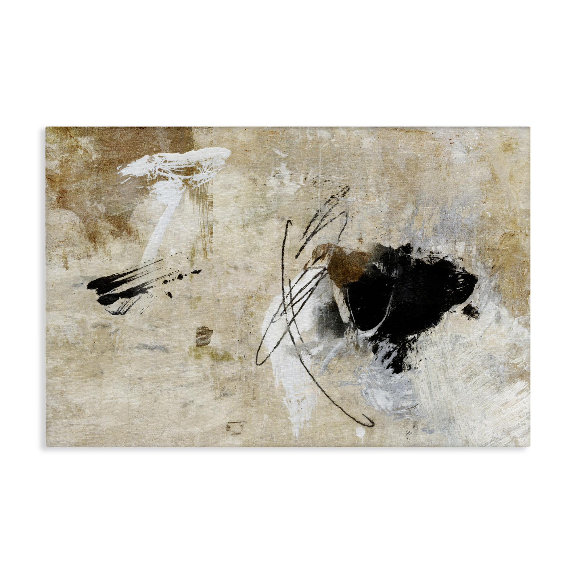 Stupell Industries Rustic Scribble Abstraction Abstract Painting Gallery Wrapped Canvas Art Print Wall Art, 30 x 20
