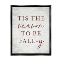 Stupell Industries Rustic Seasonal Fall Holiday Painting Black Floater Framed Canvas Art Print Wall Art, 17 x 21