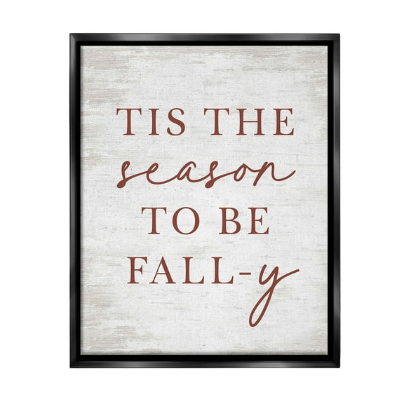 Stupell Industries Rustic Seasonal Fall Holiday Painting Black Floater Framed Canvas Art Print Wall Art, 17 x 21