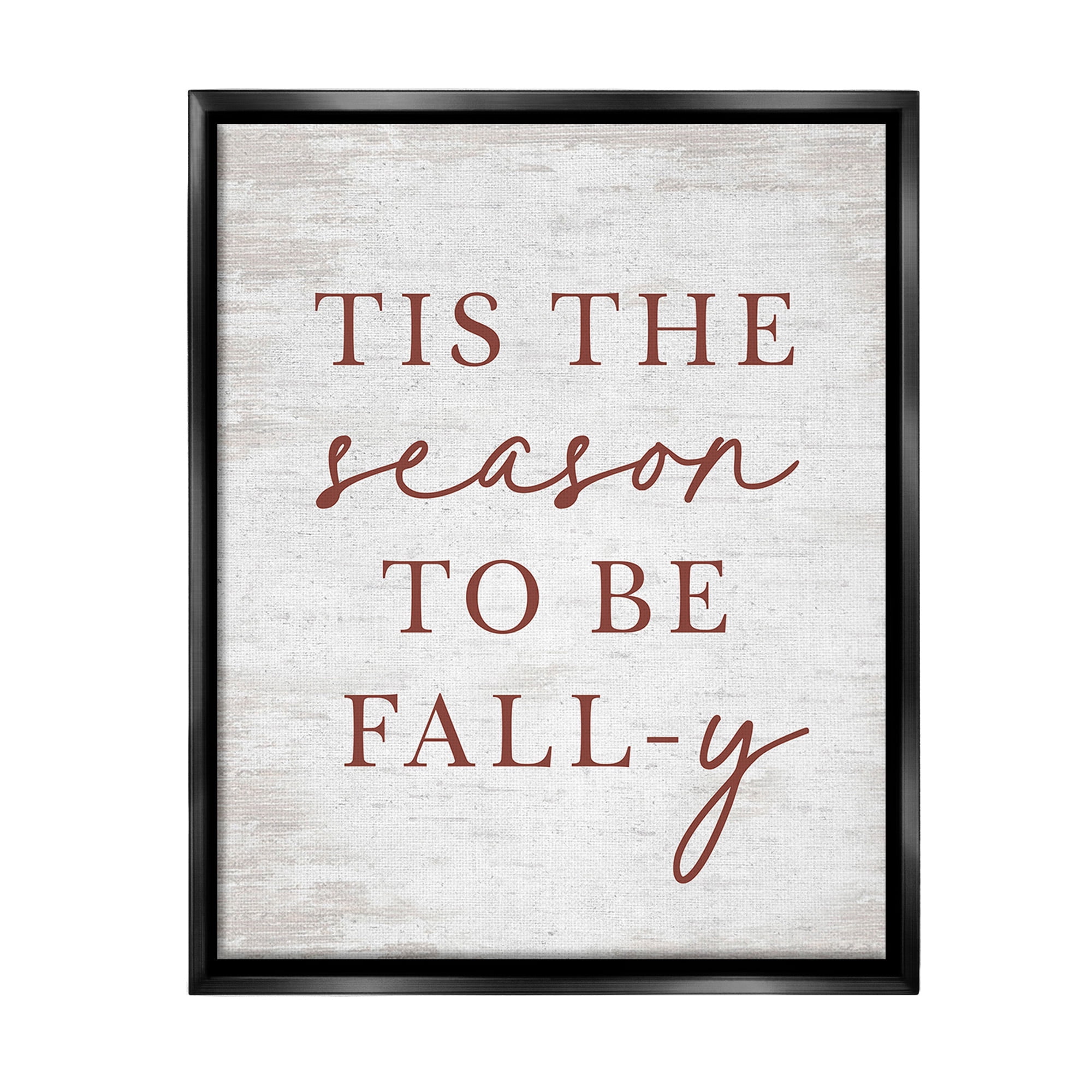 Stupell Industries Rustic Seasonal Fall Holiday Painting Black Floater Framed Canvas Art Print Wall Art, 25 x 31