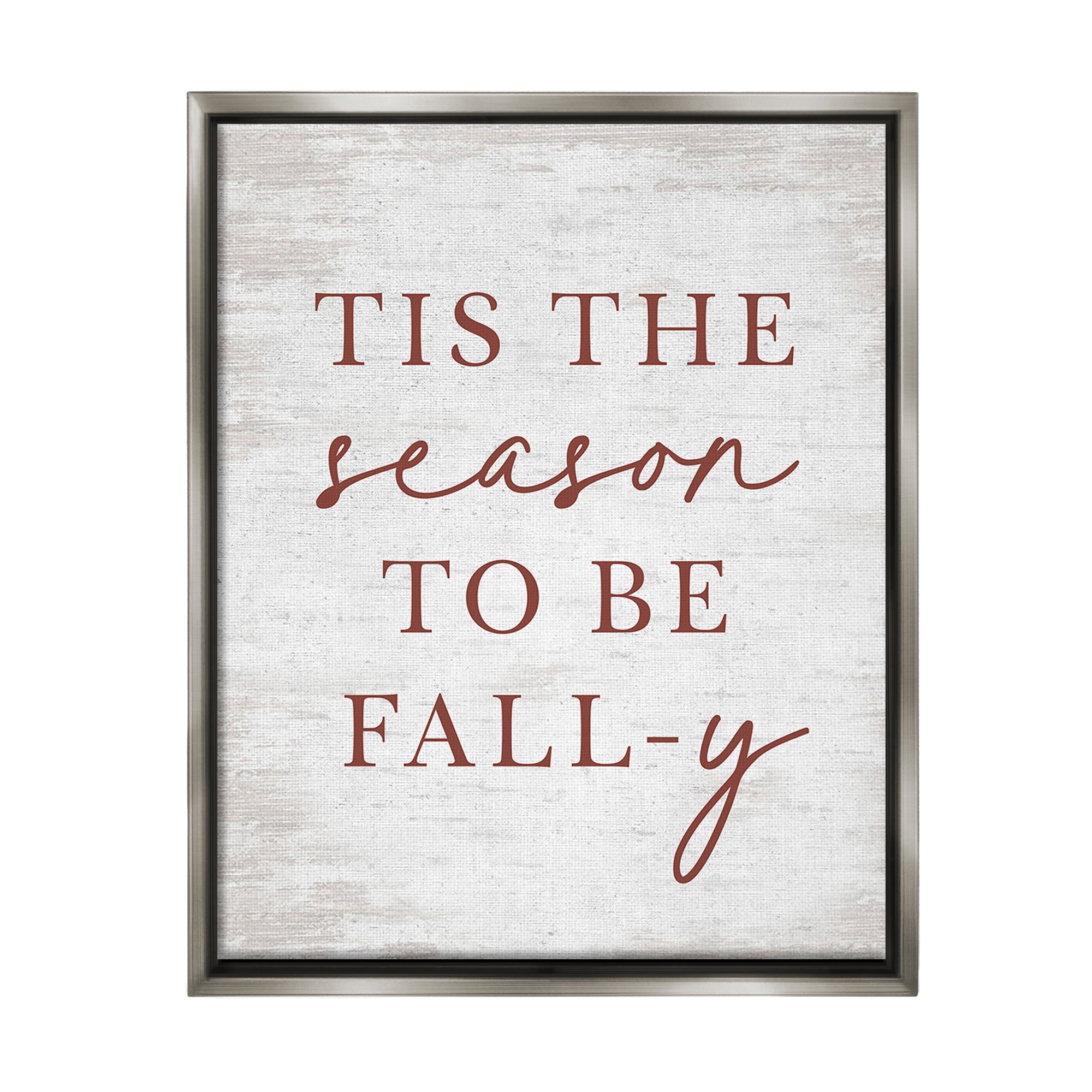 Stupell Industries Rustic Seasonal Fall Holiday Painting Gray Floater Framed Canvas Art Print Wall Art, 25 x 31