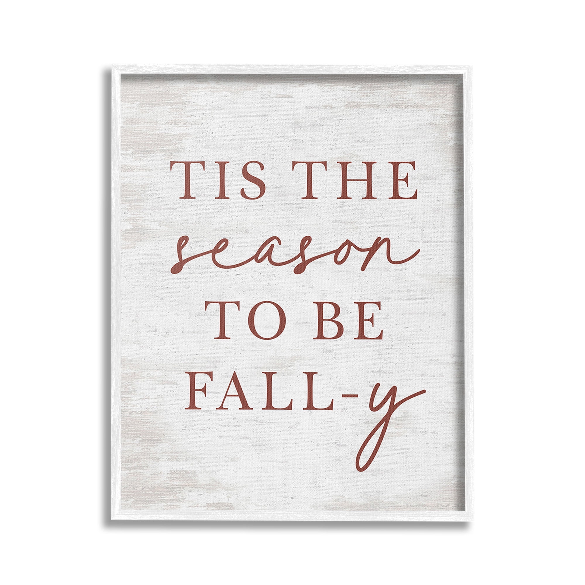 Stupell Industries Rustic Seasonal Fall Holiday Painting White Framed Art Print Wall Art, 16 x 20