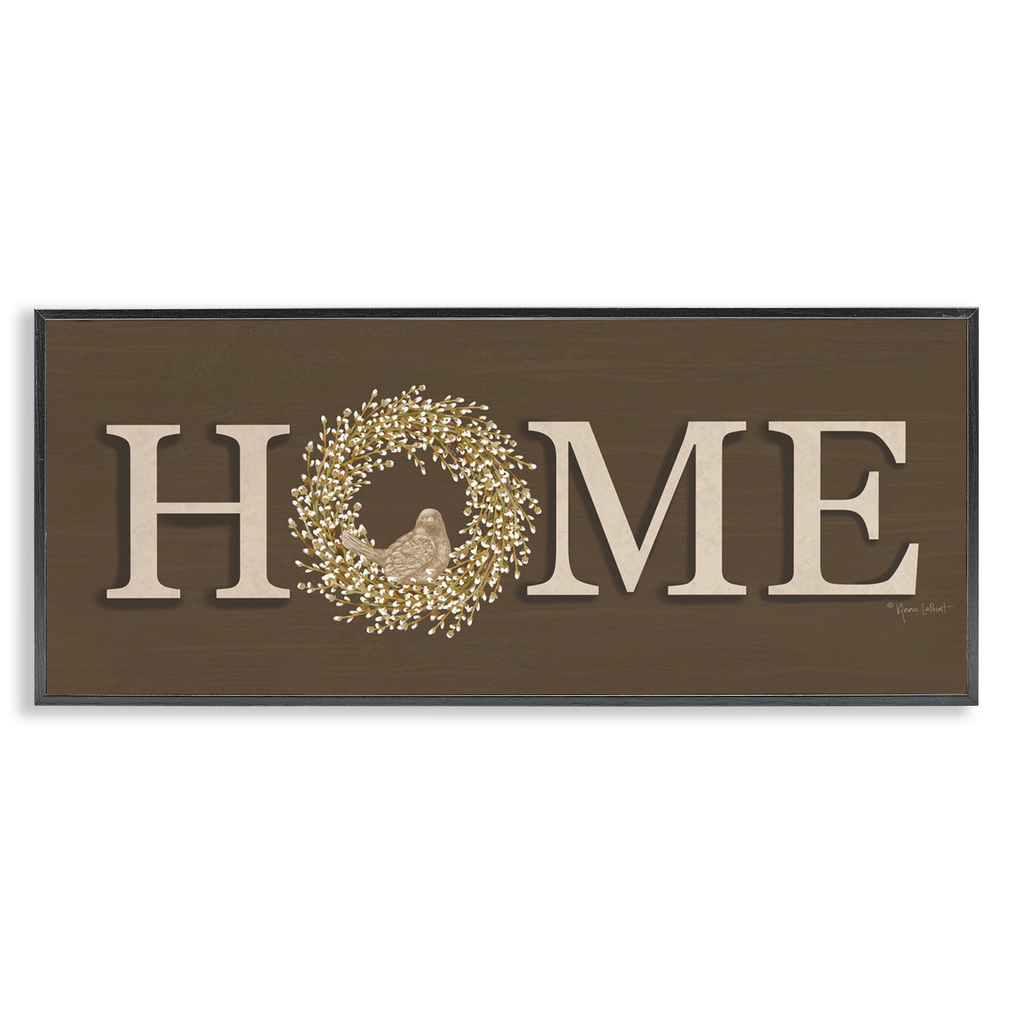 Stupell Industries Rustic Seasonal Home Typography Painting Black Framed Art Print Wall Art, 24 x 10