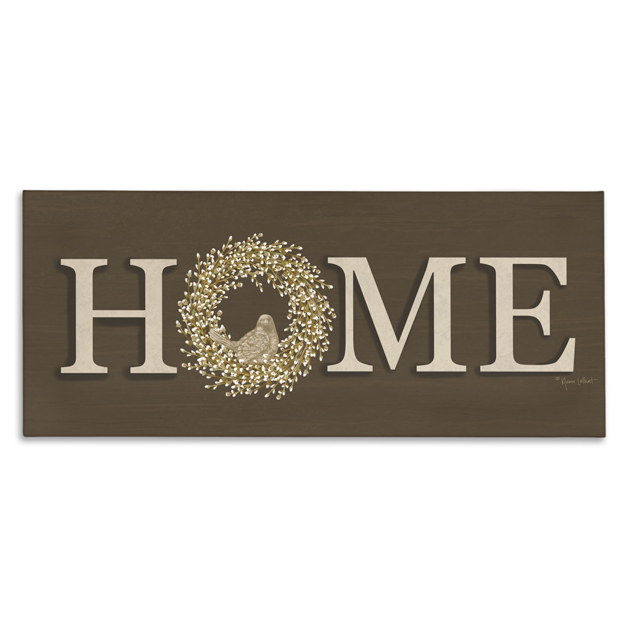 Stupell Industries Rustic Seasonal Home Typography Painting Gallery Wrapped Canvas Art Print Wall Art, 48 x 20