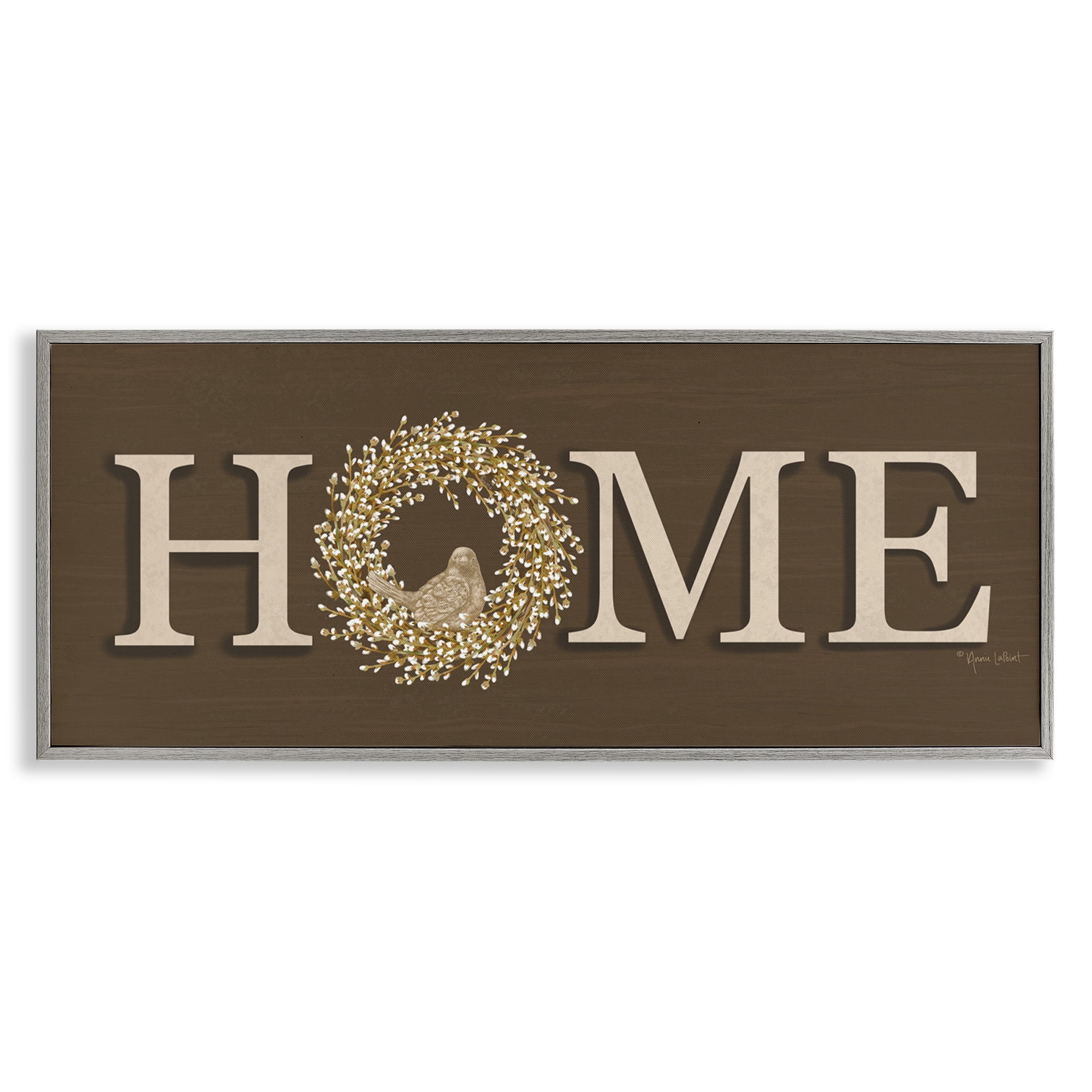 Stupell Industries Rustic Seasonal Home Typography Painting Gray Framed Art Print Wall Art, 24 x 10