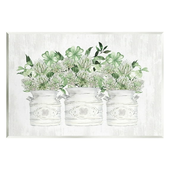 Stupell Industries Rustic Shamrock Bouquets Botanical & Floral Painting Unframed Art Print Wall Art, 15 x 10