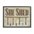 thumbnail image 1 of Stupell Industries Rustic She Shed Phrase Lavender Bunches Garden Tools Country Painting Black framed Art Print Wall Art, 11 x 14, Design by Darlene Seale, 1 of 7