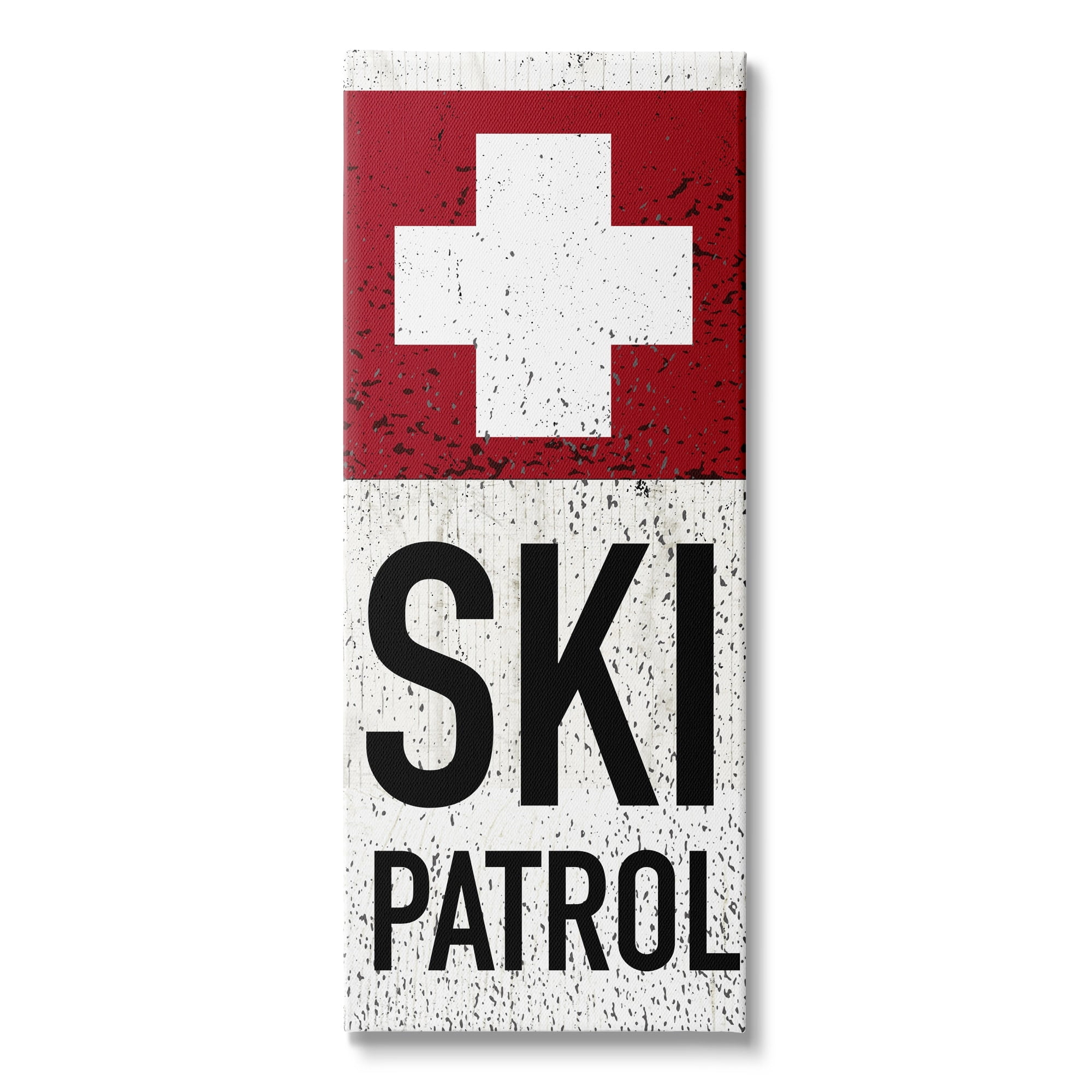 Stupell Industries Rustic Ski Patrol Winter Mountain Sport Distressed Pattern, 13 x 30, Design by Valerie Wieners