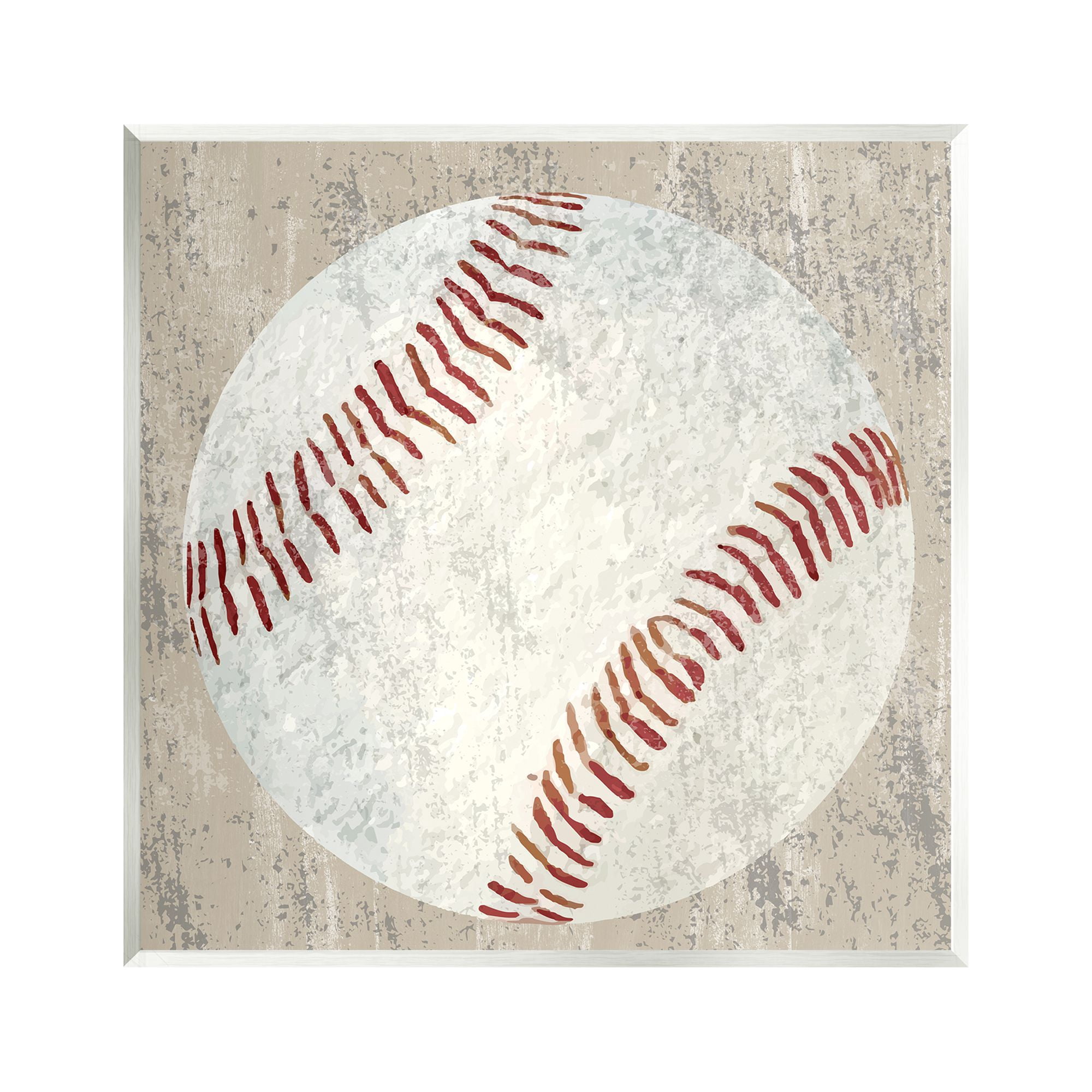 Stupell Industries Rustic Sports Baseball Abstract Painting Unframed Art Print Wall Art, 12 x 12