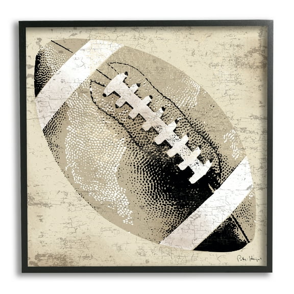 Stupell Industries Rustic Sports Football Sports Painting Black Framed Art Print Wall Art, 12 x 12