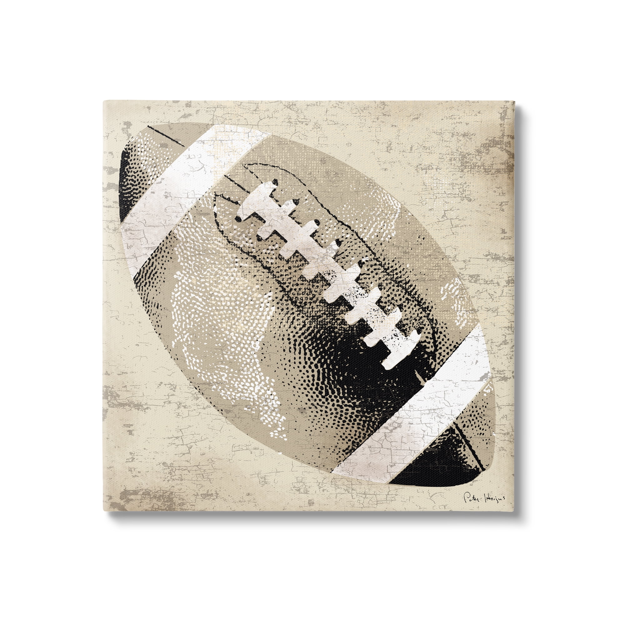 Stupell Industries Rustic Sports Football Sports Painting Gallery Wrapped Canvas Print Wall Art, 24 x 24