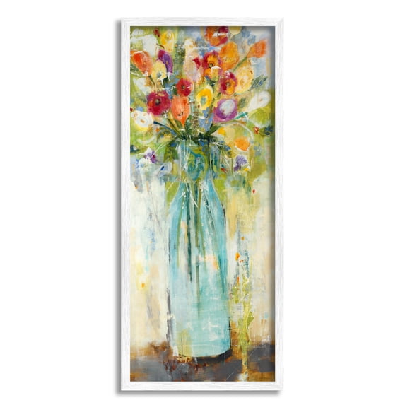 Stupell Industries Rustic Spring Bouquet Abstract Organic Shapes, 10 x 24,Design by Jill Martin