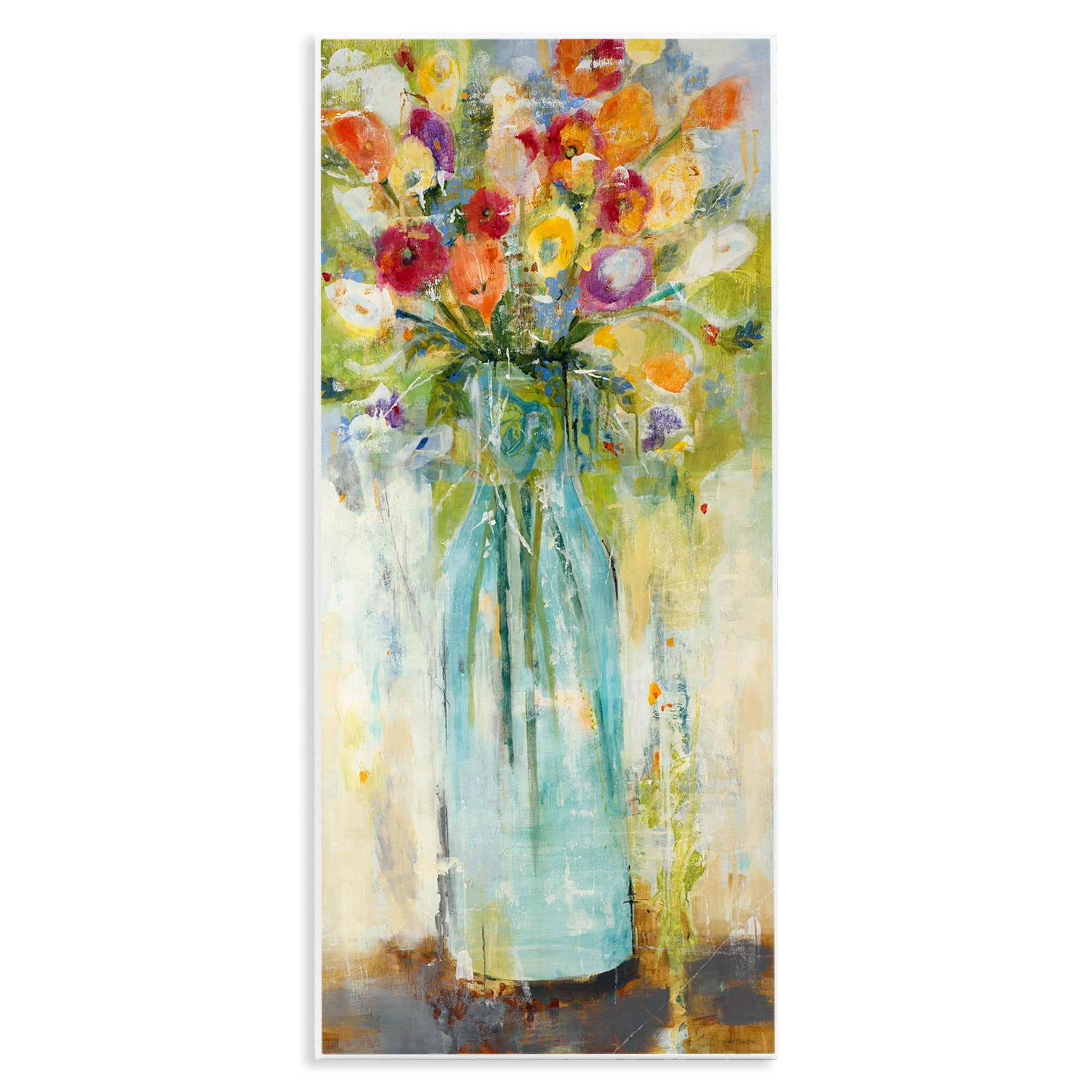 Rustic Spring Bouquet Wood Wall Art Plaque, 7 x 17
