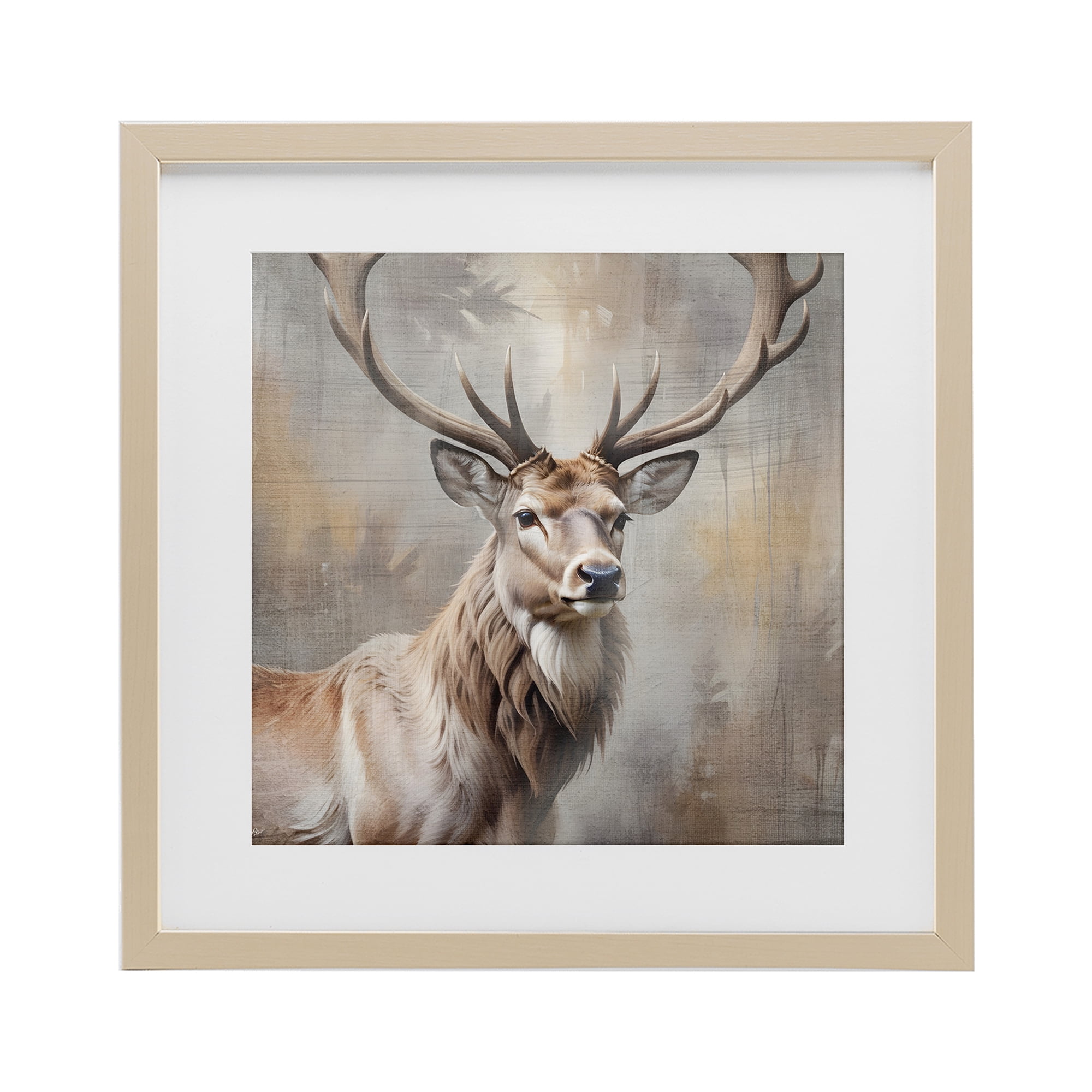 Stupell Industries Rustic Stag with Majestic Glance Birch Framed Print Under Glass, design by Susan Arnot