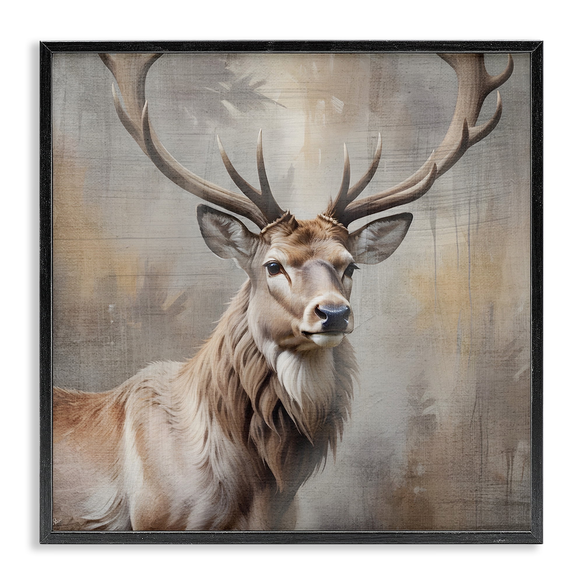 Stupell Industries Rustic Stag with Majestic Glance Black Framed Giclee Art, design by Susan Arnot