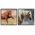 thumbnail image 1 of Stupell Industries Rustic Stallions Portraits Animals Painting Black Framed Art Print Wall Art, 17 x 17, Set of 2, 1 of 2