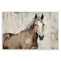 Stupell Industries Rustic Stoic Mare Animals Painting Unframed Art Print Wall Art, 15 x 10