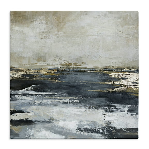 Stupell Industries Rustic Stormy Sea Abstract Painting Gallery Wrapped Canvas Art Print Wall Art, 17 x 17