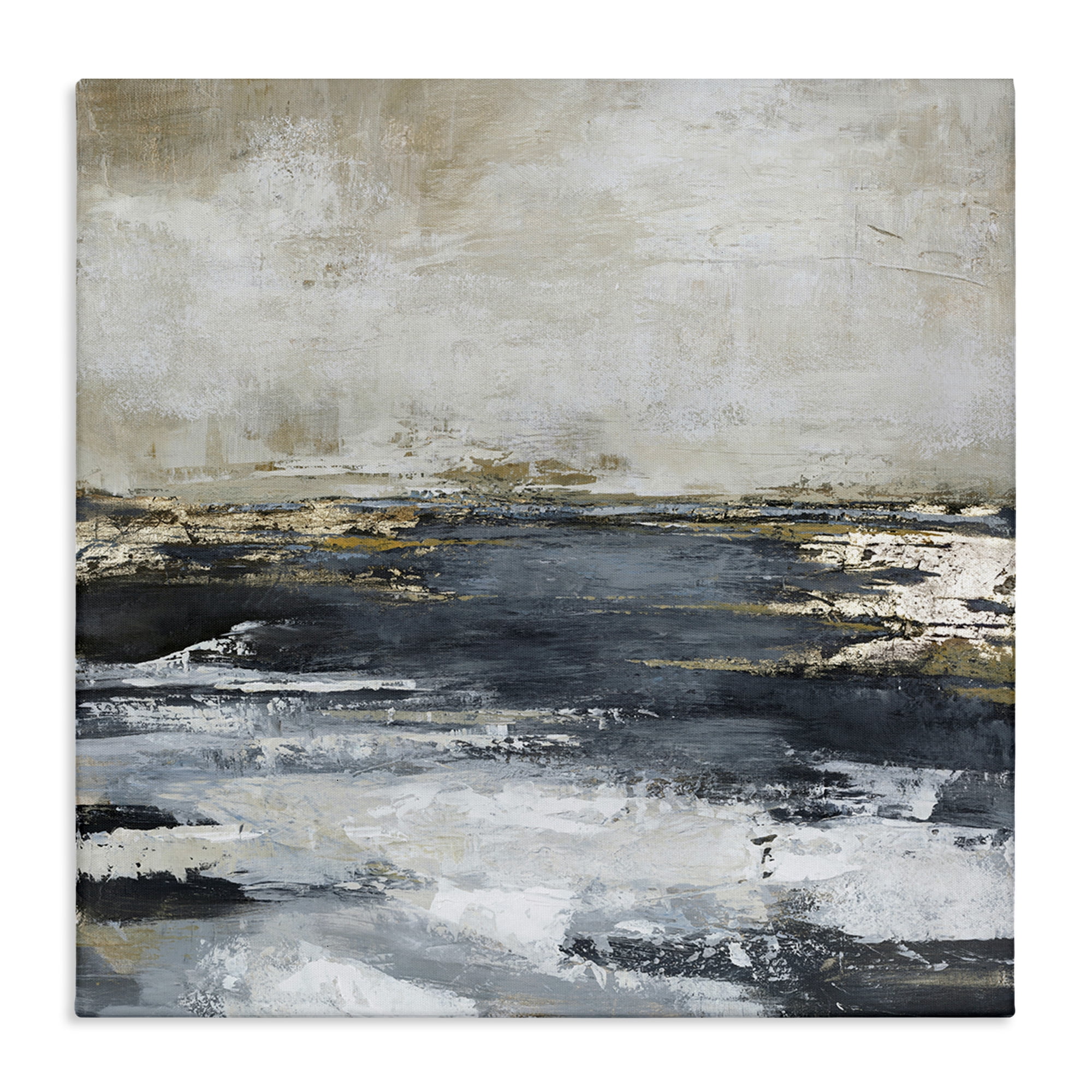 Stupell Industries Rustic Stormy Sea Abstract Painting Gallery Wrapped Canvas Art Print Wall Art, 24 x 24