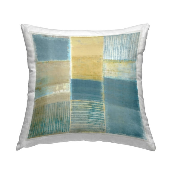 Stupell Industries Rustic Stripes & Squares Decorative Printed Throw Pillow Design by Flora Kouta