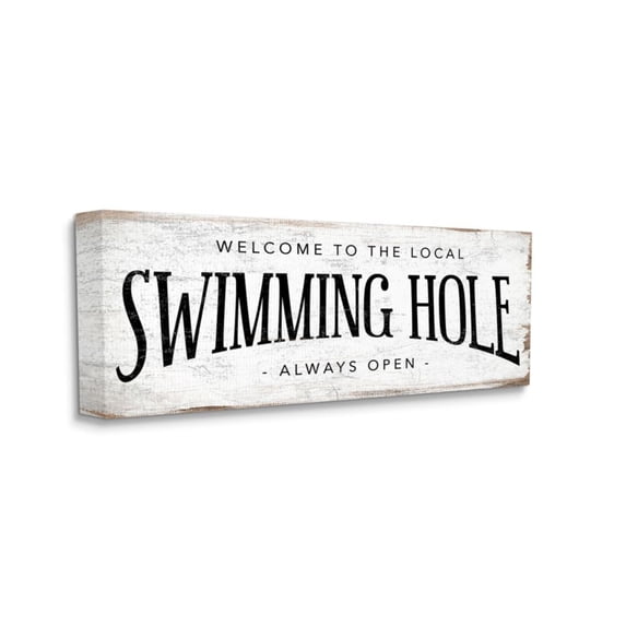 Stupell Industries Rustic Summer Local Swimming Hole Sign Design by Daphne Polselli, 17" x 40"