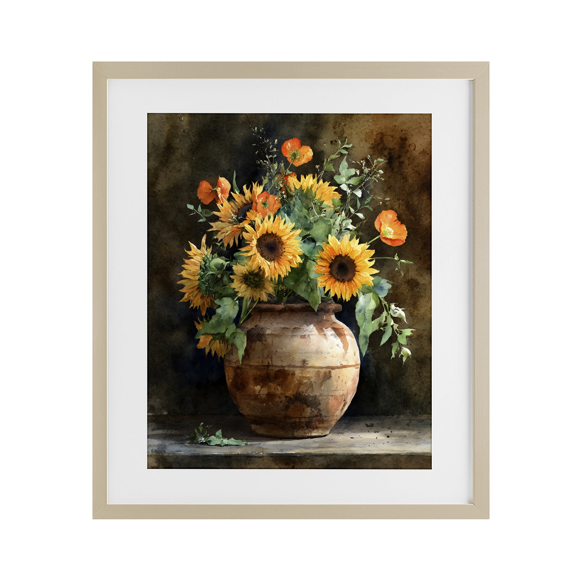 Stupell Industries Rustic Sunflower Display Birch Framed Print Under Glass, design by Franklyn Gregory