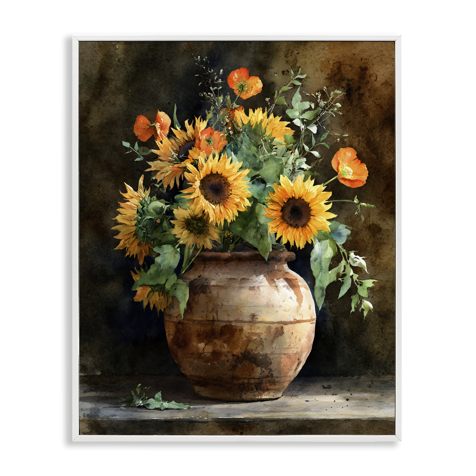 Stupell Industries Rustic Sunflower Display White Framed Giclee Art, design by Franklyn Gregory