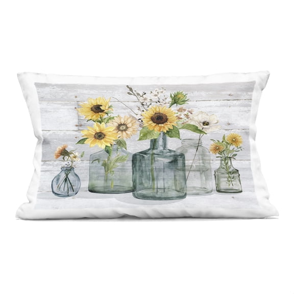 Stupell Industries - Rustic Sunflower Extravaganza Indoor Pillow 14x20 by Carol Robinson
