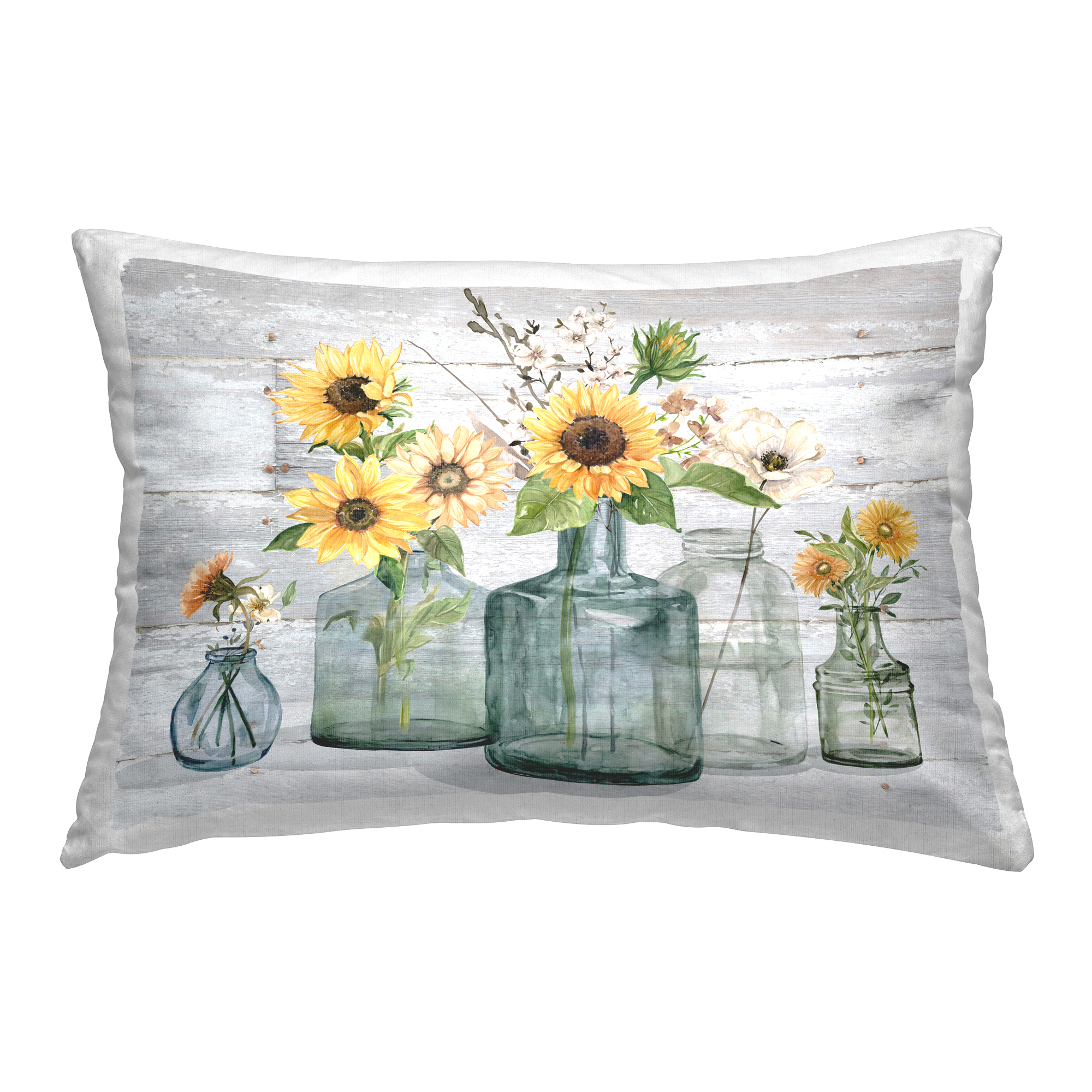 Stupell Industries Rustic Sunflower Extravaganza Decorative Printed Throw Pillow Design by Carol Robinson.