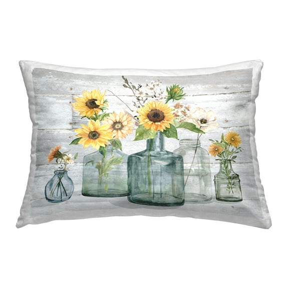 Stupell Industries Rustic Sunflower Extravaganza Decorative Printed Throw Pillow Design by Carol Robinson.