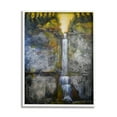 thumbnail image 1 of Stupell Industries Rustic Sunset Waterfall Cascading Waters Green Yellow Paintings White Framed Art Print Wall Art, 11x14, by Doris Charest, 1 of 5