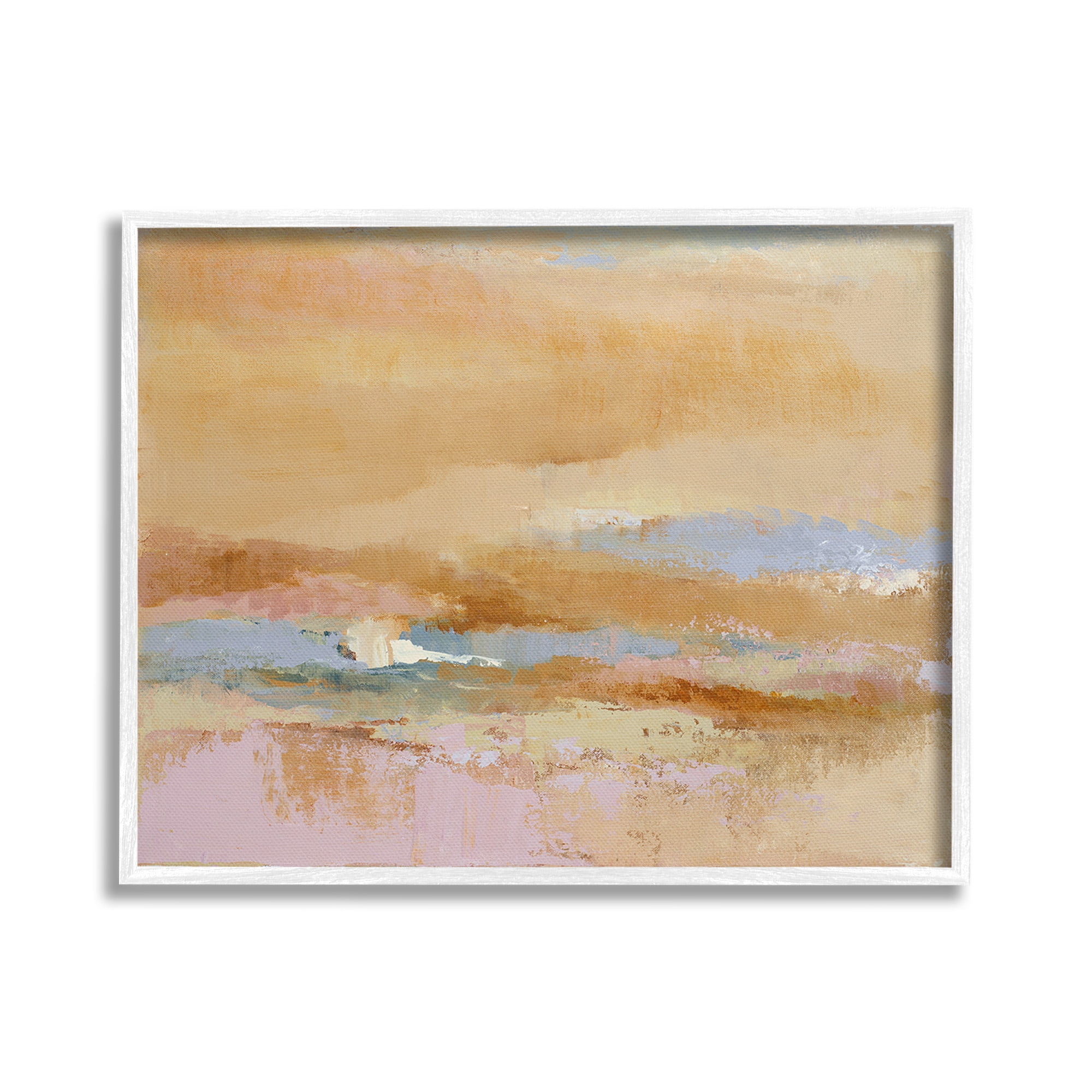 Stupell Industries Rustic Tan Abstraction Abstract Painting White Framed Art Print Wall Art, 20 x 16