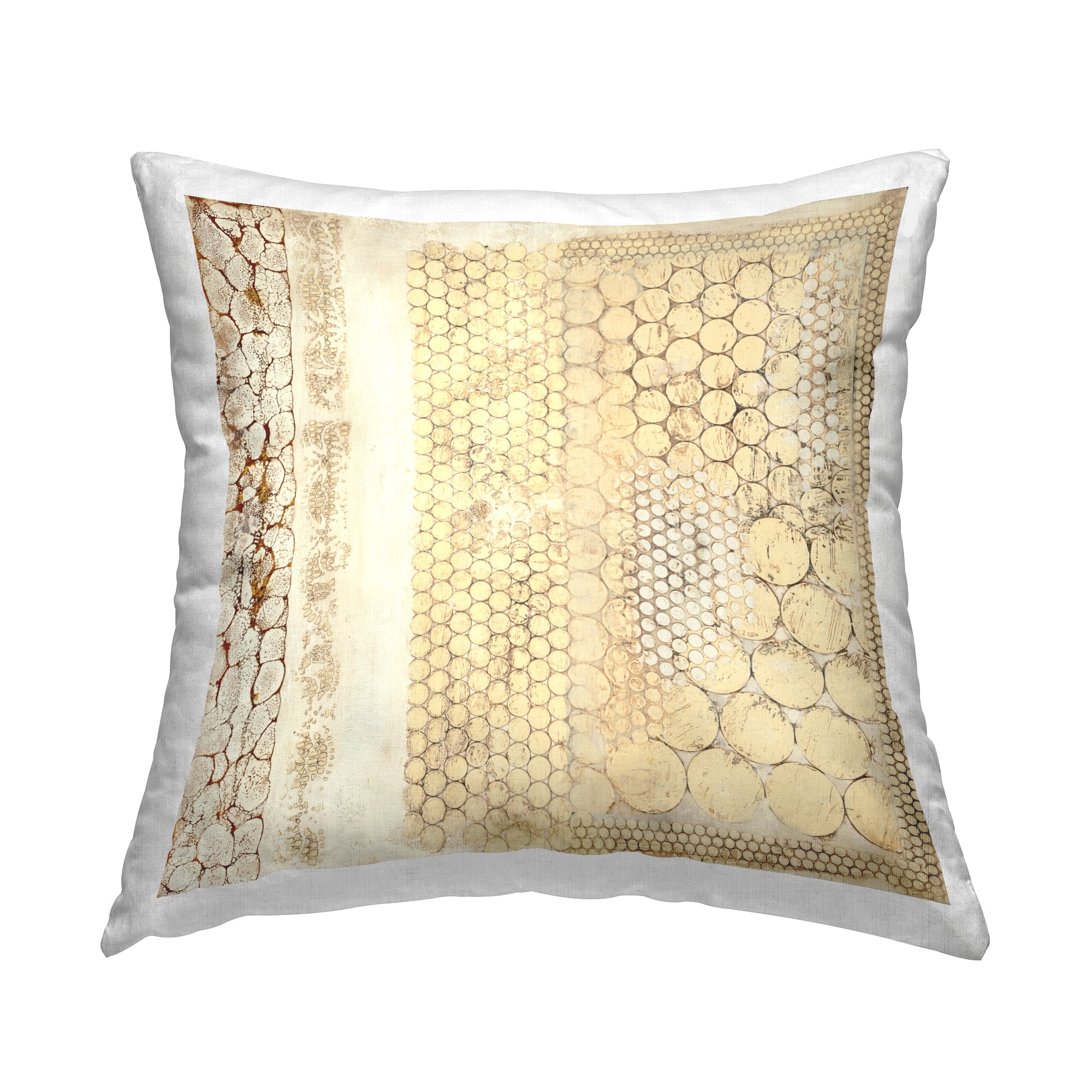 Stupell Industries Rustic Tan Geometric Shapes Square Decorative Printed Throw Pillow, 18 x 18